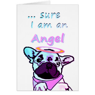Französische Bulldogge Grußkarte Angel
