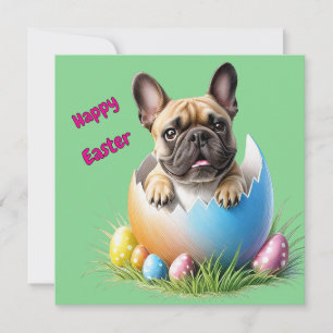 Französische Bulldogge Grußkarte Ostern Holiday Card