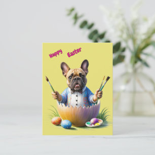 Französische Bulldogge Grußkarte Ostern Holiday Postcard