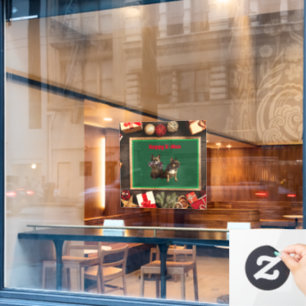 französische Bulldogge Grusskarte Weihnachten  Window Cling