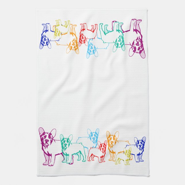 Französische Bulldogge Handtuch Tea Towel (Vertical)