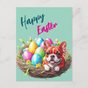 Französische Bulldogge Happy Easter French Bulldog Postcard