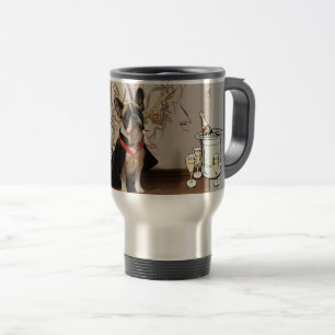 französische Bulldogge Happy New Year Becher Travel Mug