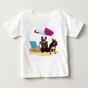  französische Bulldogge happy Summer Baby Shirt