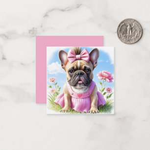Französische Bulldogge Hündin mit Haarschleife Card