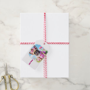 Französische Bulldogge Hündin mit Haarschleife Gift Tags