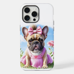 Französische Bulldogge Hündin mit Haarschleife iPhone 15 Pro Max Case
