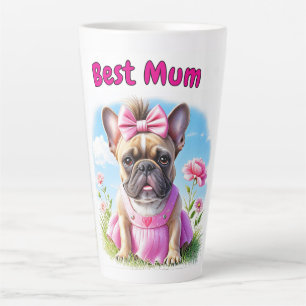 Französische Bulldogge Hündin mit Haarschleife Latte Mug