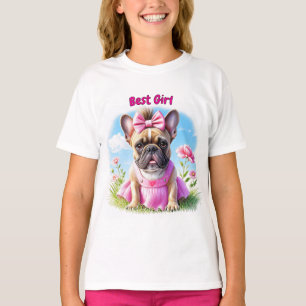 Französische Bulldogge Hündin mit Haarschleife T-Shirt