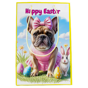 Französische Bulldogge Hündin mit Osterhase Medium Gift Bag