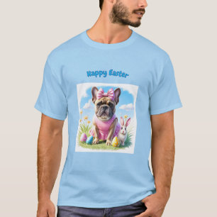 Französische Bulldogge Hündin mit Osterhase T-Shirt