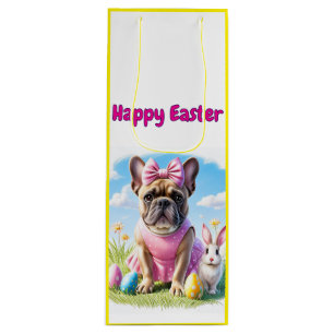 Französische Bulldogge Hündin mit Osterhase Wine Gift Bag