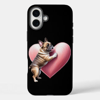 Französische Bulldogge I love you iPhone 16 Plus Case