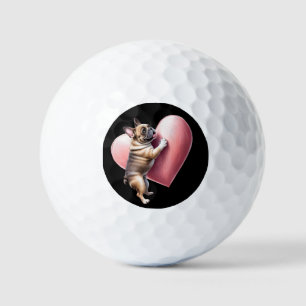 Französische Bulldogge I love you Golf Balls
