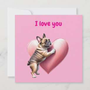 Französische Bulldogge I love you Holiday Card