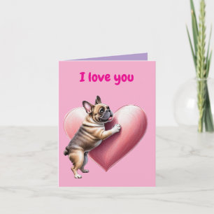 Französische Bulldogge I love you Holiday Card