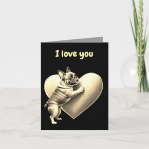 Französische Bulldogge I love you Holiday Card