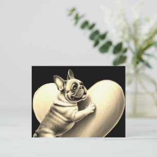 Französische Bulldogge I love you Holiday Postcard