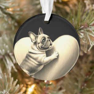 Französische Bulldogge I love you Ornament