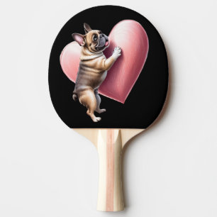 Französische Bulldogge I love you Ping Pong Paddle