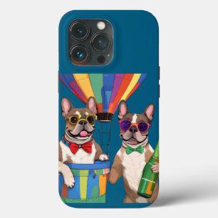 Französische Bulldogge im Heißluftballon iPhone 13 Pro Case