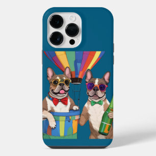 Französische Bulldogge im Heißluftballon iPhone 14 Pro Max Case