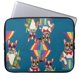 französische Bulldogge im Heißluftballon Laptop Sleeve