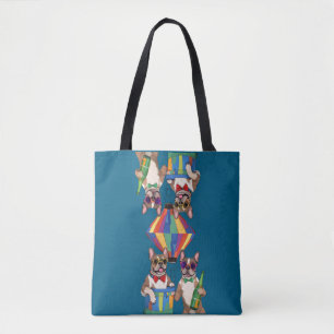 französische Bulldogge im Heißluftballon Tote Bag