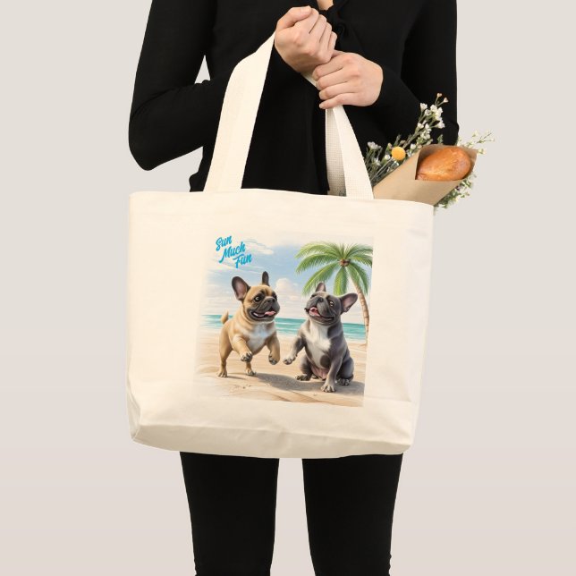 französische Bulldogge im Sommer  Large Tote Bag (Front (Product))
