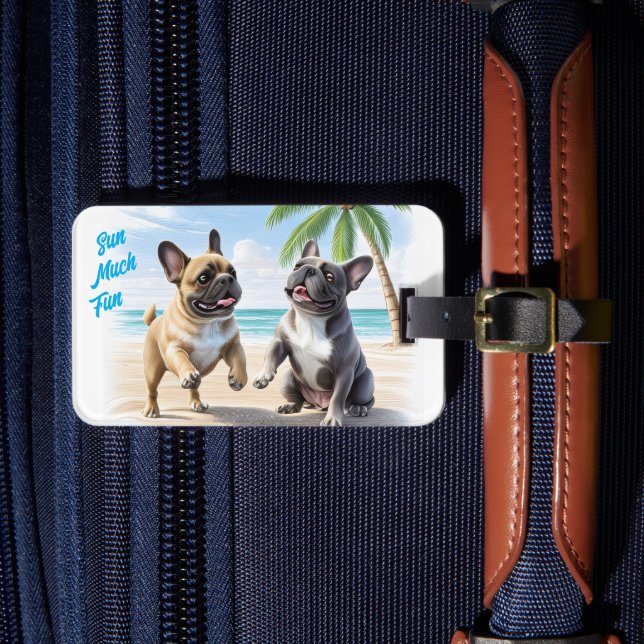 französische Bulldogge im Sommer  Luggage Tag (Front Insitu 4)