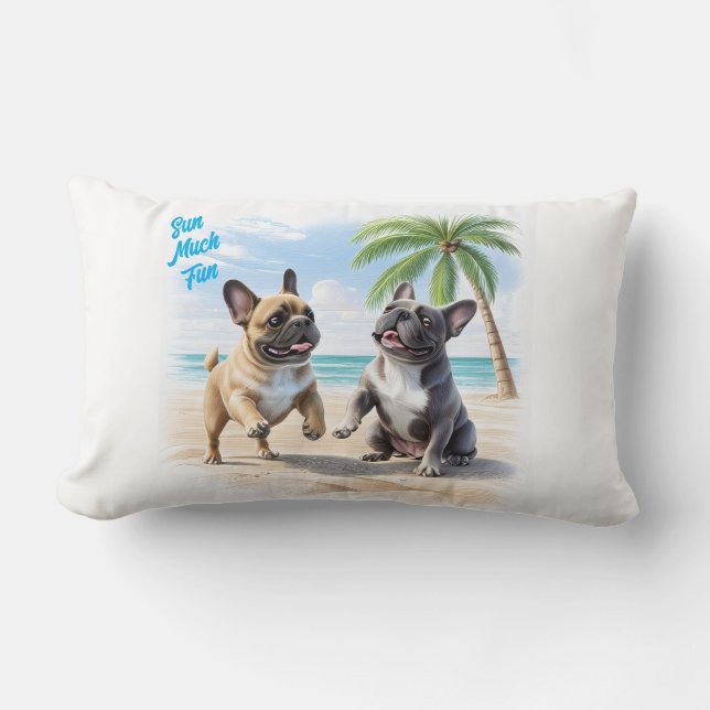 französische Bulldogge im Sommer  Lumbar Cushion (Front)