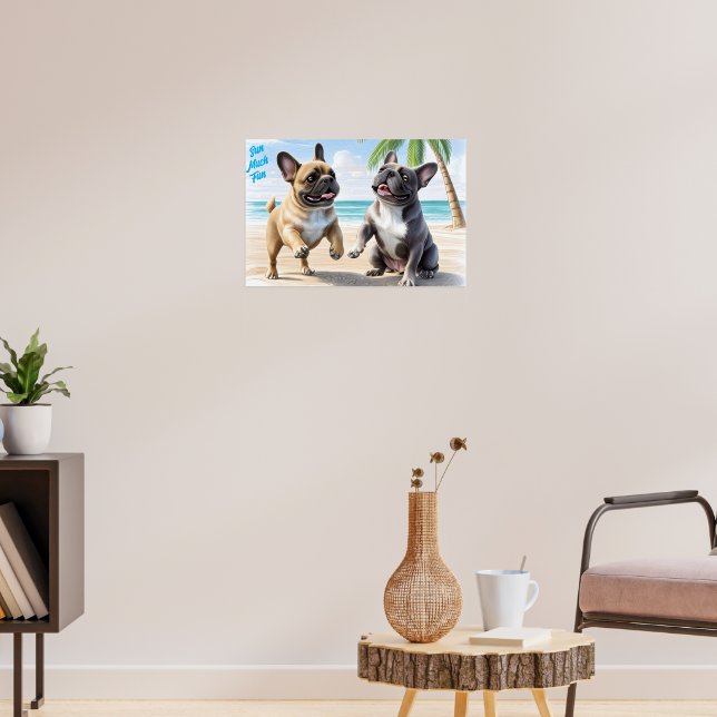 französische Bulldogge im Sommer  Poster (Living Room 3)