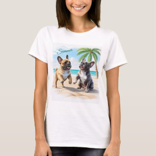 französische Bulldogge im Sommer T-Shirt