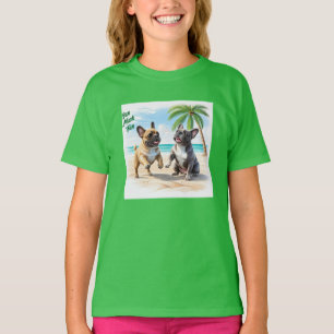 französische Bulldogge im Sommer T-Shirt