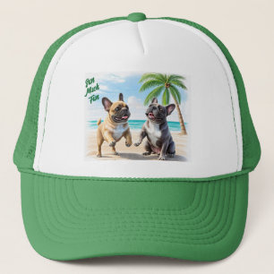 französische Bulldogge im Sommer Trucker Hat