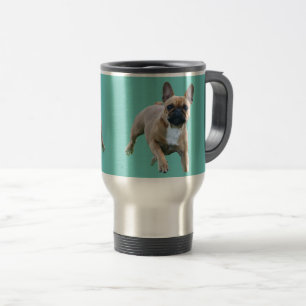 Französische Bulldogge im Sprung Travel Mug