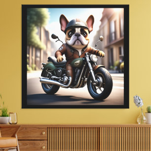 Französische Bulldogge im Wilden Westen Canvas Print