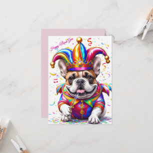Französische Bulldogge Karneval French Bulldog Invitation