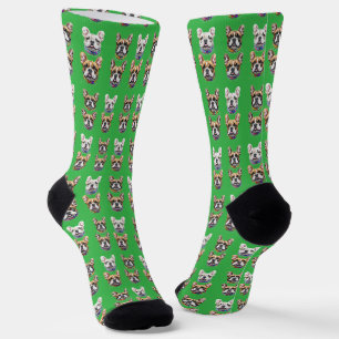 Französische Bulldogge Kopf French Bulldog Socks