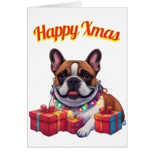 Französische Bulldogge Lichterkette Weihnachten