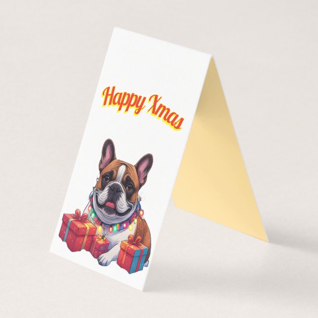 Französische Bulldogge Lichterkette Weihnachten  (Front)