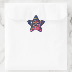 Französische Bulldogge Lichterkette Weihnachten Star Sticker