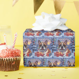 Französische Bulldogge Lichterkette Weihnachten  Wrapping Paper