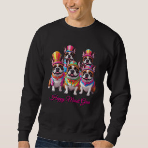 Französische Bulldogge Mardi Gras French Bulldog Sweatshirt