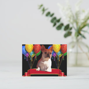 französische Bulldogge mit Ballons Card