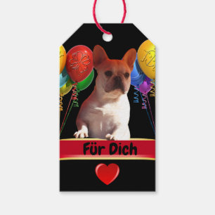 französische Bulldogge mit Ballons Gift Tags