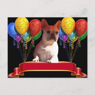 französische Bulldogge mit Ballons Postcard