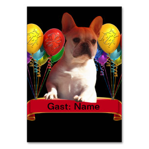 französische Bulldogge mit Ballons  Table Number