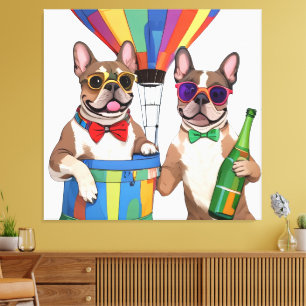 Französische Bulldogge mit Hängematte Canvas Print