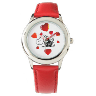 Französische Bulldogge mit Herz Kinderuhr Watch